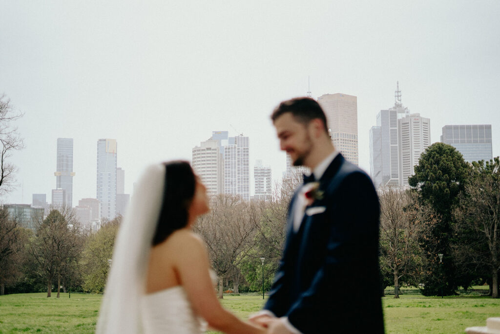 Fitzroy Gardens Intimate Wedding, Karaoke Reception, old band stand, silk wedding dress, blue suit, private dance, rainy wedding day, melbourne city wedding - 5