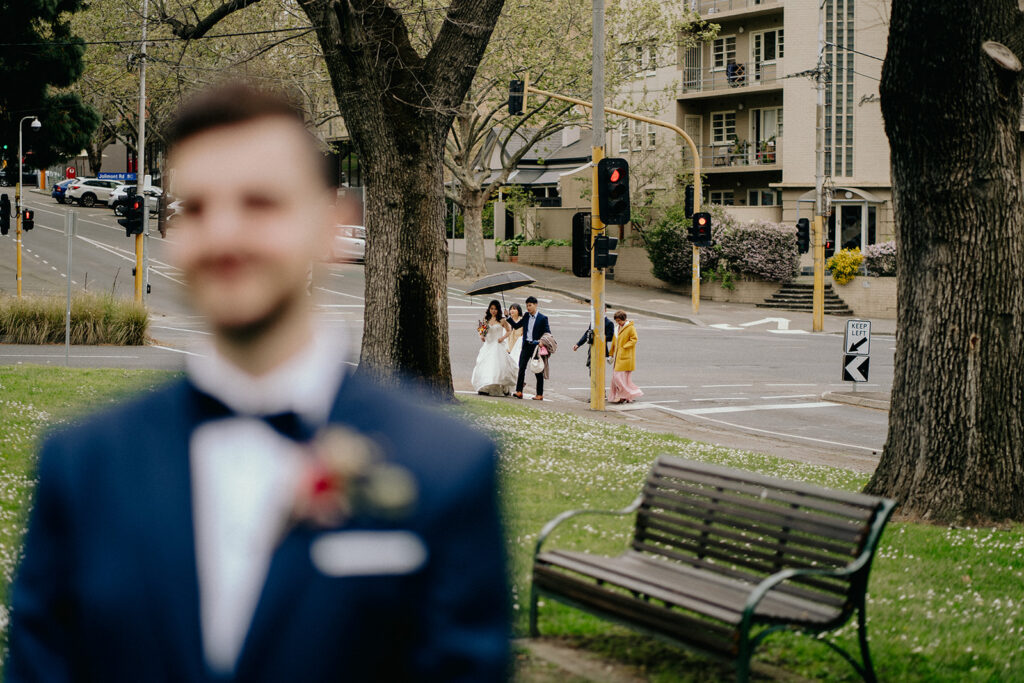 Fitzroy Gardens Intimate Wedding, Karaoke Reception, first look