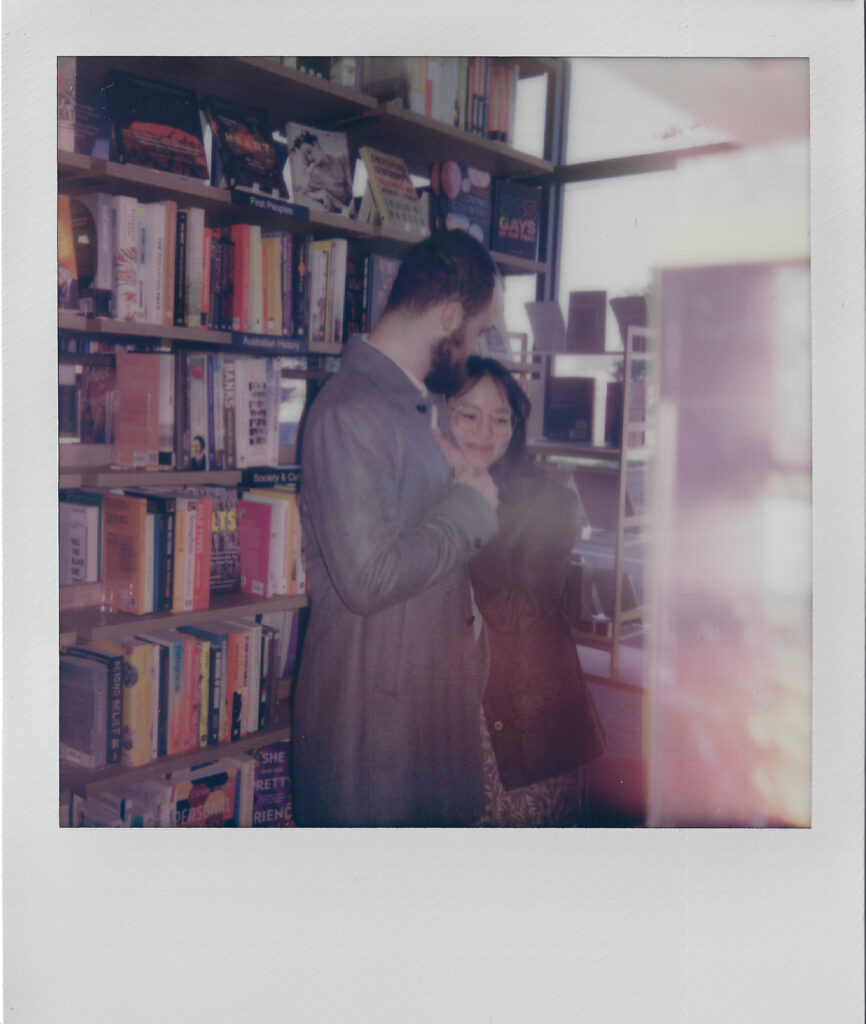 Bookstore engagement session melbourne 1- Polaroid