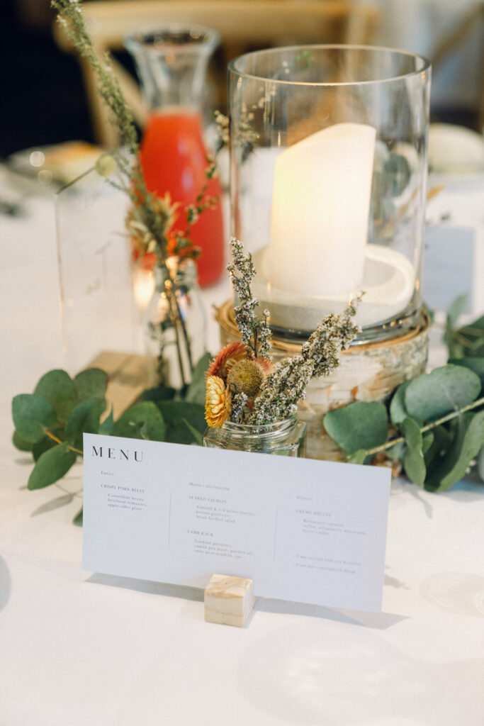 table details at potters receptions