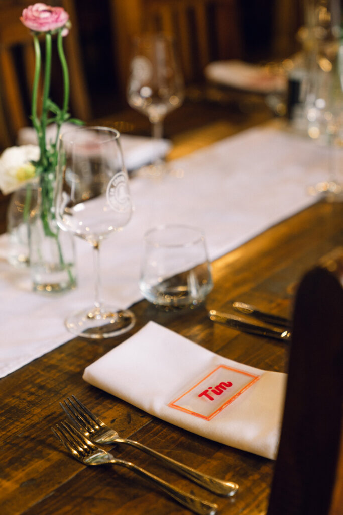 a retro clear acrylic name table setting