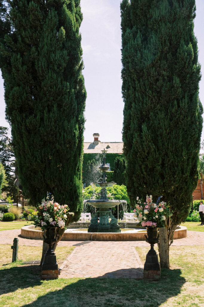 florals and the fountain in the main garden of the homestead